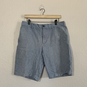 J Crew Mens Blue Cotton Flat Front Chino Casual 10" Inseam Preppy Shorts Sz‎ 30